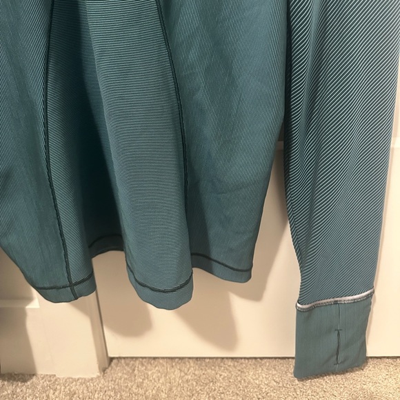 Lululemon Teal Ribbed Running Half Zip Sweater Jacket Size 8 Women’s - Picture 6 of 14